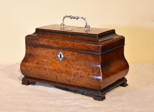 18TH CENTURY BURR WALNUT TEA CADDY - ADDITIONAL PHOTO 1