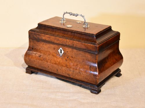 18TH CENTURY BURR WALNUT TEA CADDY - ADDITIONAL PHOTO 2