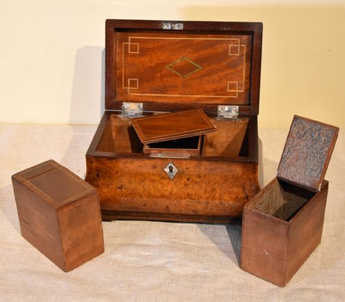 18TH CENTURY BURR WALNUT TEA CADDY - ADDITIONAL PHOTO 4