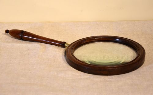 LARGE EARLY 19TH CENTURY ROSEWOOD MAGNIFYING GLASS - ADDITIONAL PHOTO 1