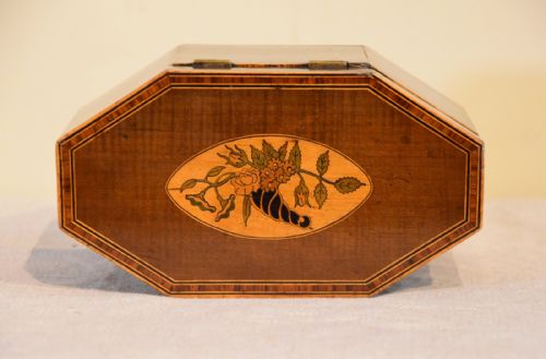 18TH CENTURY HAREWOOD TEA CADDY - ADDITIONAL PHOTO 2
