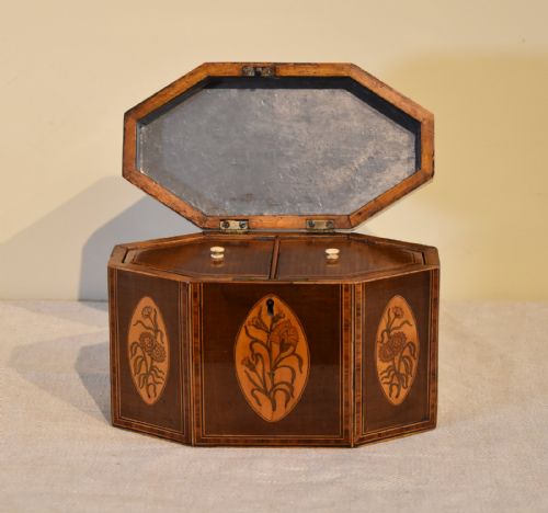 18TH CENTURY HAREWOOD TEA CADDY - ADDITIONAL PHOTO 4