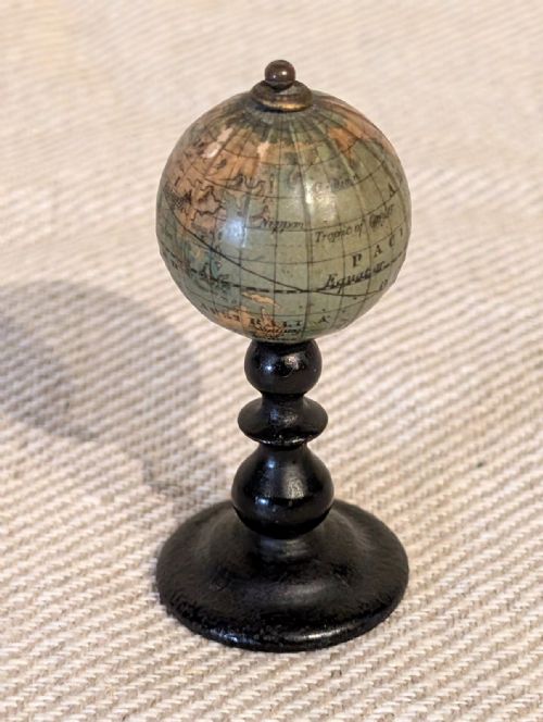 A SMALL 19TH CENTURY EBONY TERRESTRIAL GLOBE - ADDITIONAL PHOTO 1