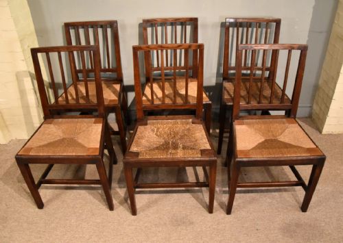 SET OF SIX OAK HEPPLEWHITE DESIGN DINING CHAIRS - ADDITIONAL PHOTO 1