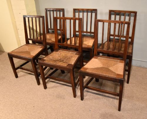 SET OF SIX OAK HEPPLEWHITE DESIGN DINING CHAIRS - ADDITIONAL PHOTO 2