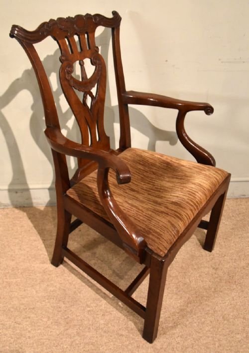 PAIR OF CHIPPENDALE PERIOD CUBAN MAHOGANY ARMCHAIRS - ADDITIONAL PHOTO 3