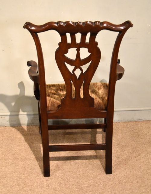 PAIR OF CHIPPENDALE PERIOD CUBAN MAHOGANY ARMCHAIRS - ADDITIONAL PHOTO 4