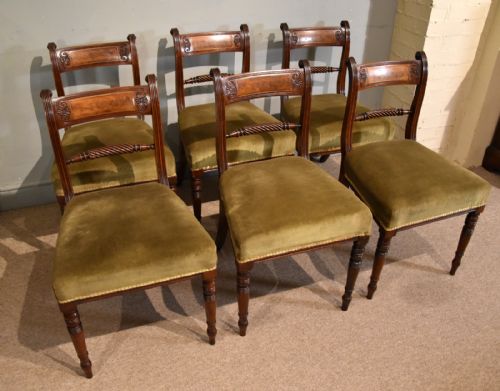 SET OF SIX REGENCY MAHOGANY ROPE BACK DINING CHAIRS - ADDITIONAL PHOTO 1