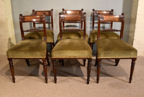 SET OF SIX REGENCY MAHOGANY ROPE BACK DINING CHAIRS - ADDITIONAL PHOTO 2