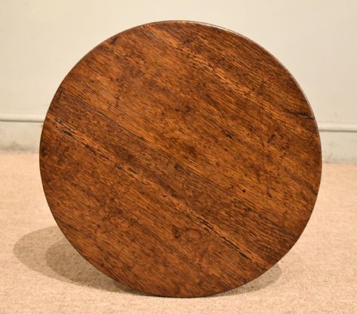 18TH CENTURY SMALL OAK TRIPOD LAMP WINE TABLE - ADDITIONAL PHOTO 3