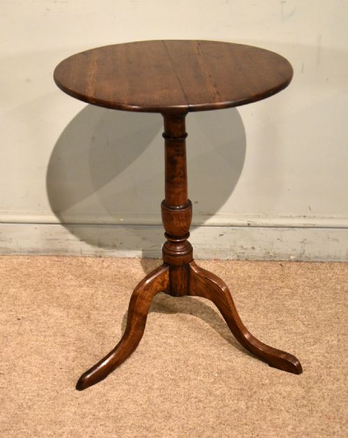 18TH CENTURY SMALL OAK TRIPOD LAMP WINE TABLE - ADDITIONAL PHOTO 4
