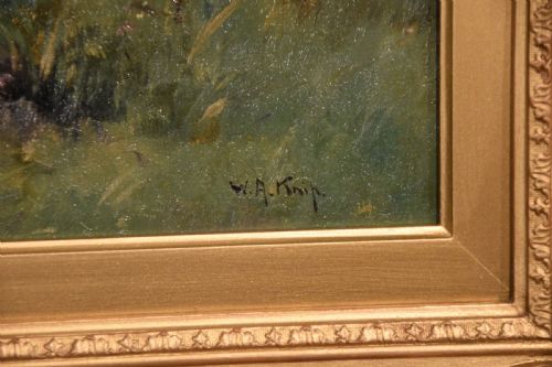 OIL PAINTING BY WILLEM ANTON ALEXANDER KNIP SHEEP GRAZING - ADDITIONAL PHOTO 3