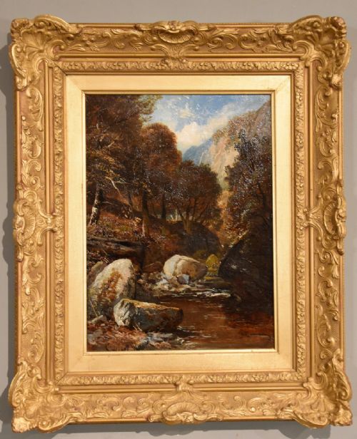 OIL PAINTING PAIR BY CLARENCE HENRY ROE WOODED GLENS NORTH WALES - ADDITIONAL PHOTO 1
