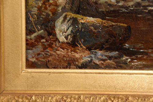 OIL PAINTING PAIR BY CLARENCE HENRY ROE WOODED GLENS NORTH WALES - ADDITIONAL PHOTO 5