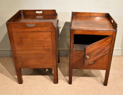 PAIR OF MATCHED GEORGE III MAHOGANY BEDSIDE COMMODES CUPBOARDS - ADDITIONAL PHOTO 6