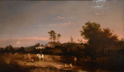 OIL PAINTING BY HENRY JOHN BODDINGTON GATHERING THE HARVEST - ADDITIONAL PHOTO 1