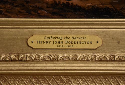 OIL PAINTING BY HENRY JOHN BODDINGTON GATHERING THE HARVEST - ADDITIONAL PHOTO 4