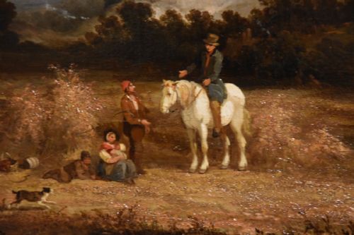 OIL PAINTING BY HENRY JOHN BODDINGTON GATHERING THE HARVEST - ADDITIONAL PHOTO 5