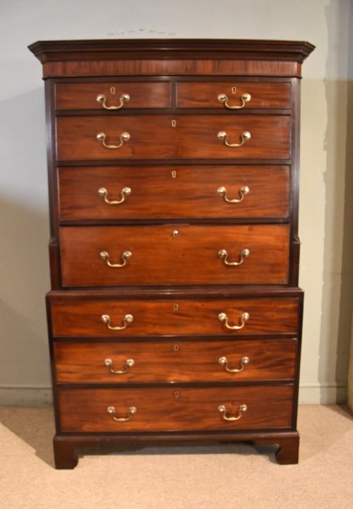 GEORGE III MAHOGANY CHEST ON CHEST - ADDITIONAL PHOTO 1