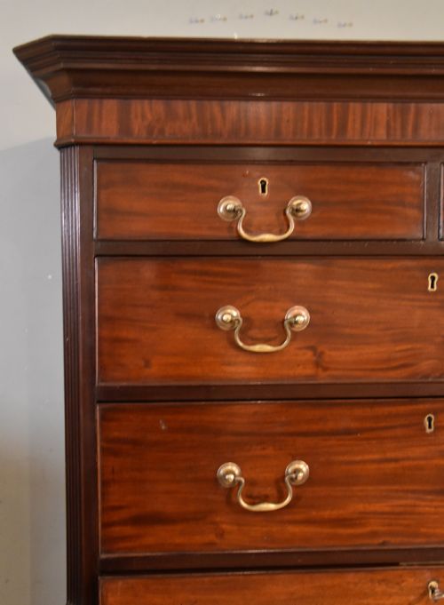 GEORGE III MAHOGANY CHEST ON CHEST - ADDITIONAL PHOTO 2
