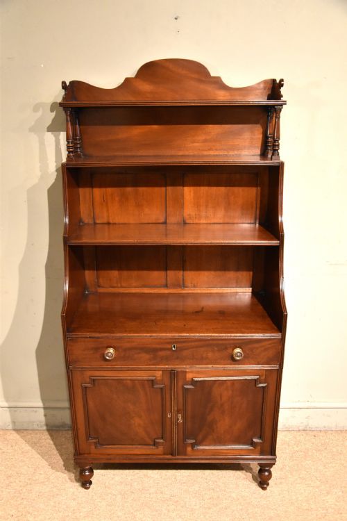 REGENCY MAHOGANY WATERFALL BOOKCASE - ADDITIONAL PHOTO 2