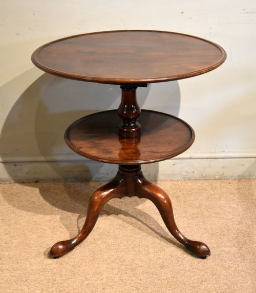 GEORGE III MAHOGANY TWO TIER TRIPOD TABLE - ADDITIONAL PHOTO 1