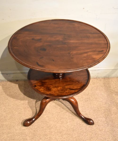 GEORGE III MAHOGANY TWO TIER TRIPOD TABLE - ADDITIONAL PHOTO 3