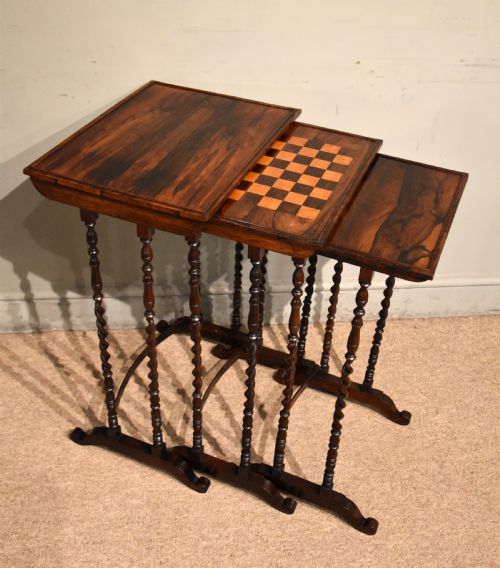 REGENCY ROSEWOOD NEST OF TABLES - ADDITIONAL PHOTO 1