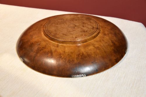 SILVER MOUNTED BURR WALNUT MAPLE BOWL - ADDITIONAL PHOTO 6