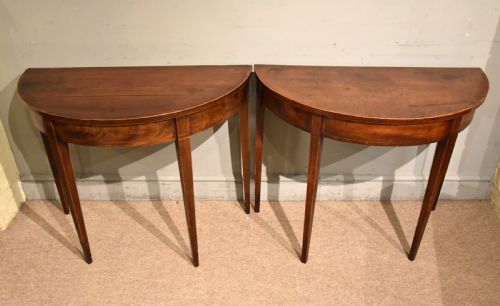george iii mahogany console side tables - CATEGORY: ANTIQUE TABLES - DATED GEORGIAN