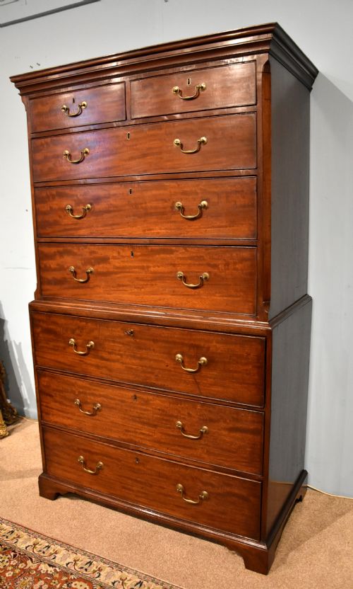 18TH CENTURY MAHOGANY CHEST ON CHESTTALLBOY - ADDITIONAL PHOTO 1