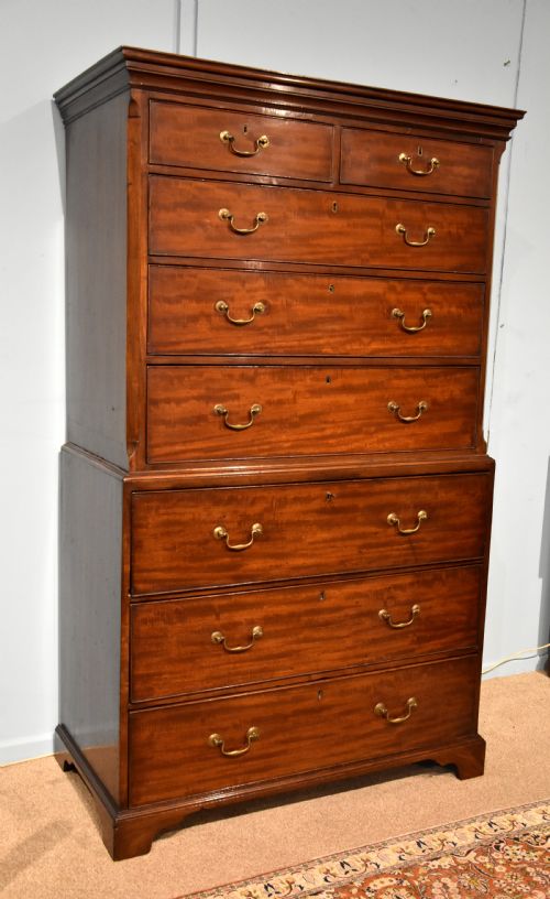 18TH CENTURY MAHOGANY CHEST ON CHESTTALLBOY - ADDITIONAL PHOTO 2