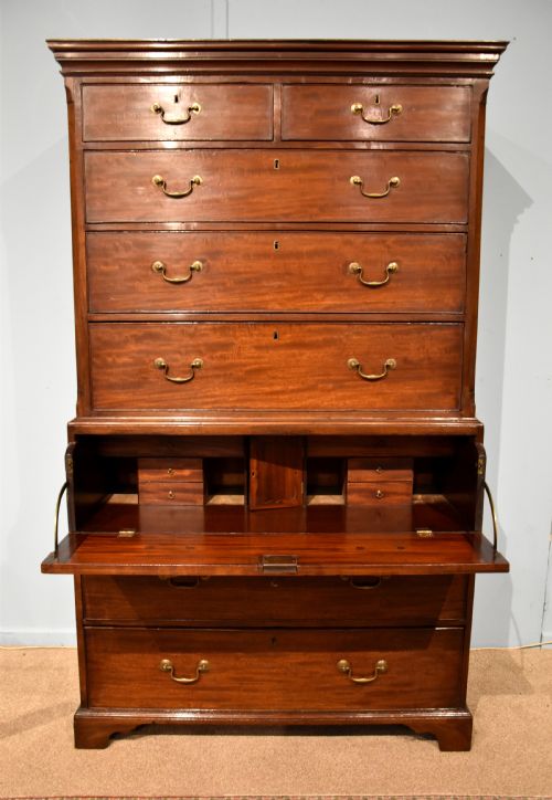 18TH CENTURY MAHOGANY CHEST ON CHESTTALLBOY - ADDITIONAL PHOTO 3