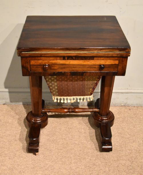 WILLIAM IV ROSEWOOD FOLDOVER GAMES TABLE - ADDITIONAL PHOTO 1