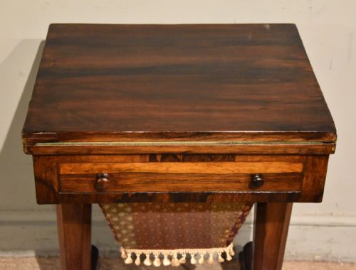 WILLIAM IV ROSEWOOD FOLDOVER GAMES TABLE - ADDITIONAL PHOTO 2