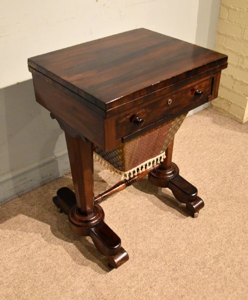 WILLIAM IV ROSEWOOD FOLDOVER GAMES TABLE - ADDITIONAL PHOTO 3