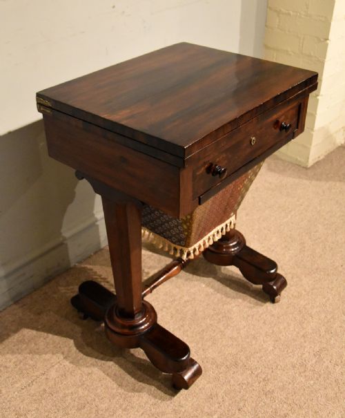 WILLIAM IV ROSEWOOD FOLDOVER GAMES TABLE - ADDITIONAL PHOTO 6