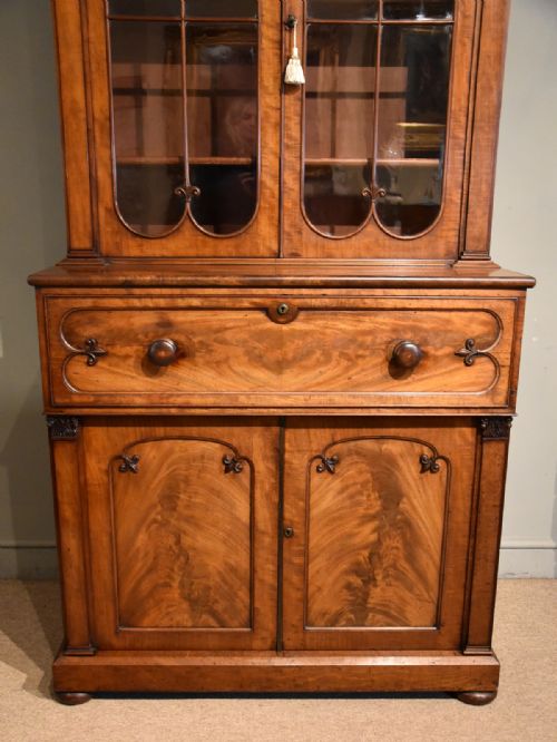 WILLIAM IV MAHOGANY SECRETAIRE BOOKCASE - ADDITIONAL PHOTO 4