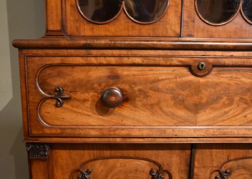 WILLIAM IV MAHOGANY SECRETAIRE BOOKCASE - ADDITIONAL PHOTO 9