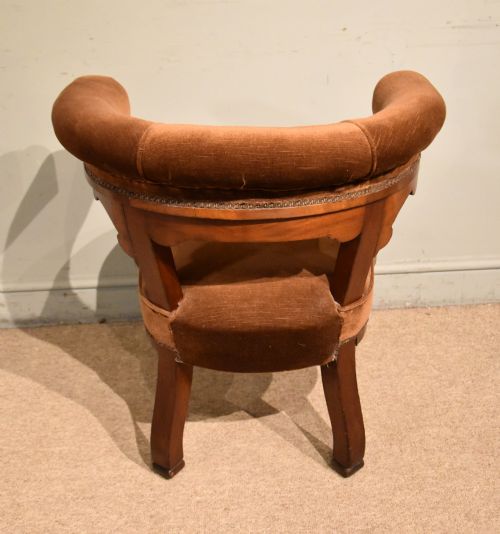 MID 19TH CENTURY WALNUT LIBRARY CHAIR - ADDITIONAL PHOTO 6