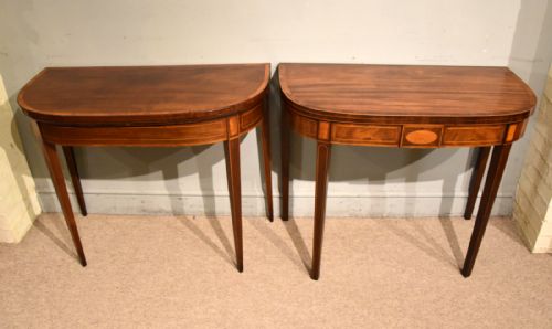 MATCHED PAIR OF LATE 18TH CENTURY CARD TABLES - ADDITIONAL PHOTO 1