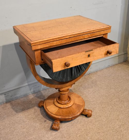 REGENCY MAPLE SEWING AND GAMES TABLE - ADDITIONAL PHOTO 2