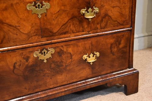 GEORGE II WALNUT VENEERED BUREAU CHEST - ADDITIONAL PHOTO 9
