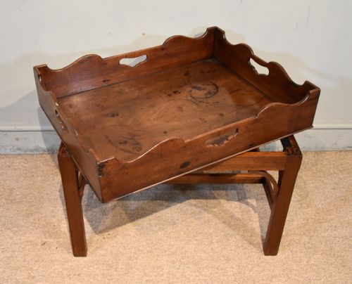 MID 18TH CENTURY BUTLERS TRAY ON STAND - ADDITIONAL PHOTO 4