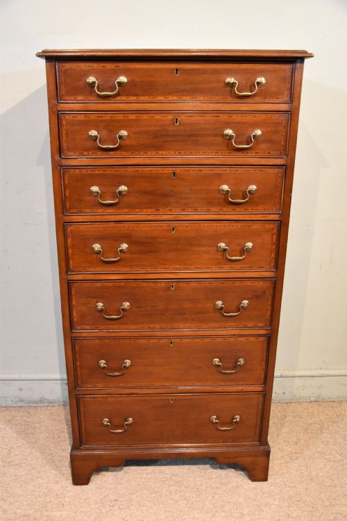 EDWARDIAN MAHOGANY WELLINGTON CHEST SPILLMAN CO