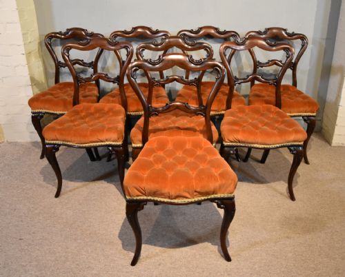 SET OF EIGHT 19TH CENTURY ROSEWOOD CHAIRS - ADDITIONAL PHOTO 1