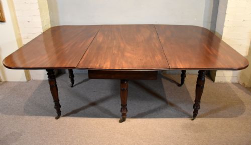 REGENCY PERIOD LARGE DROP LEAF MAHOGANY DINING TABLE - ADDITIONAL PHOTO 1