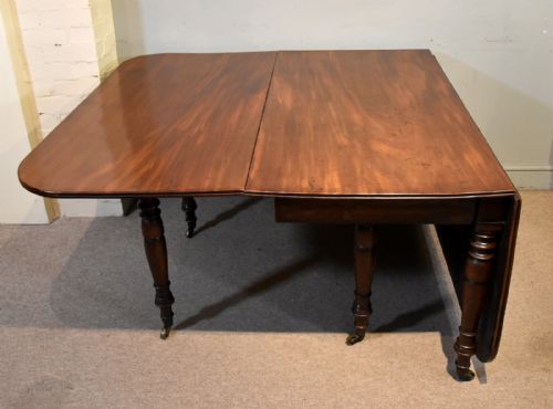 REGENCY PERIOD LARGE DROP LEAF MAHOGANY DINING TABLE - ADDITIONAL PHOTO 3