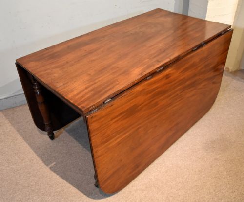 REGENCY PERIOD LARGE DROP LEAF MAHOGANY DINING TABLE - ADDITIONAL PHOTO 5