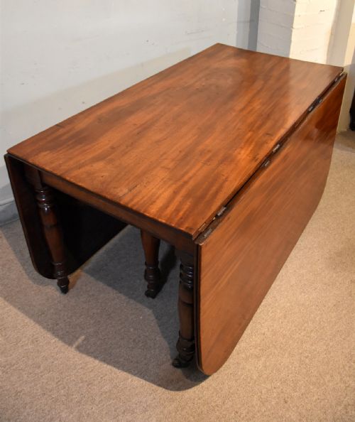 REGENCY PERIOD LARGE DROP LEAF MAHOGANY DINING TABLE - ADDITIONAL PHOTO 6